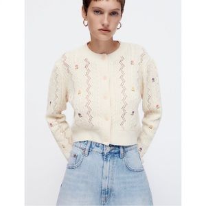 Zara flower cardigan